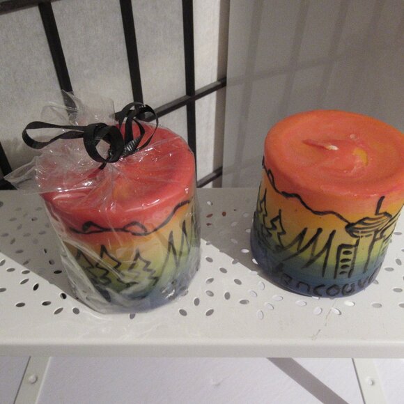 2 Pride, Candles, Hand Painted, Helen Radok, Culture, 3" Pillars - Picture 3 of 3